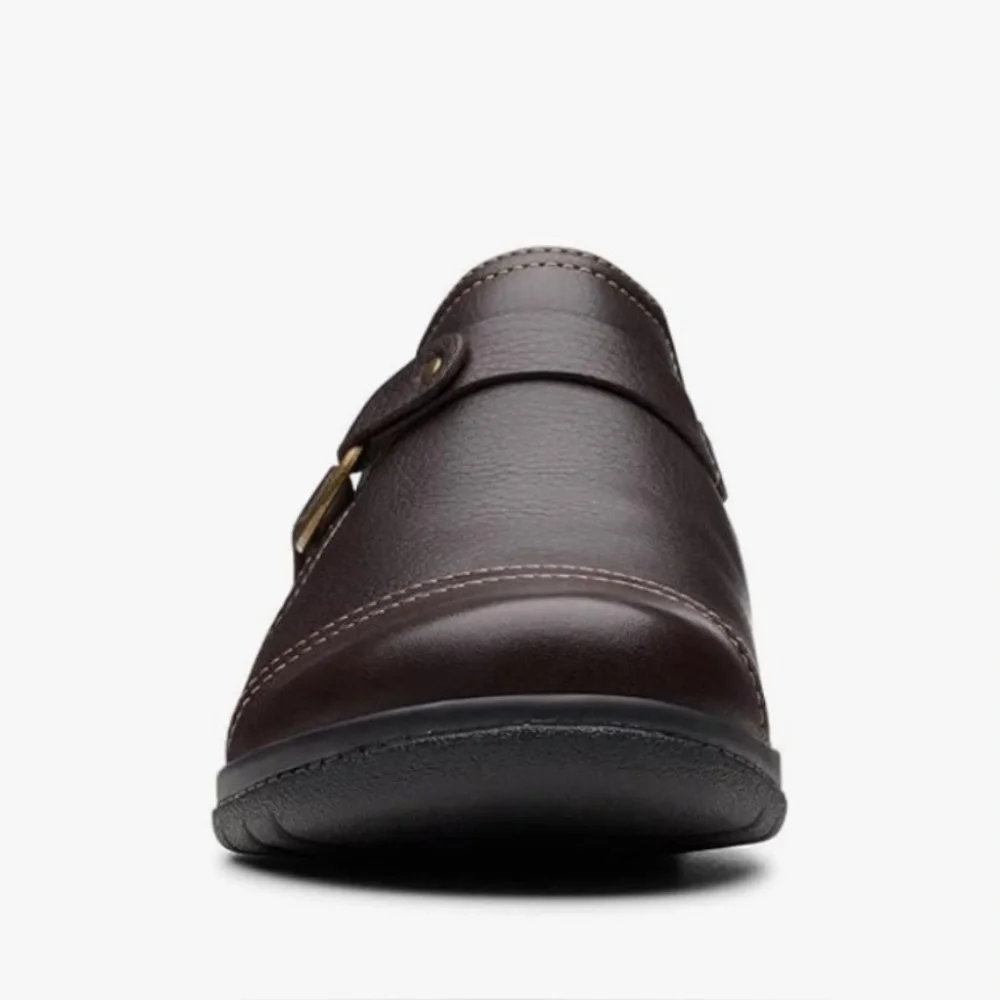 CLARKS CHEYN FAME PUMP LOFTERS DARK BROWN LEATHER 9.5